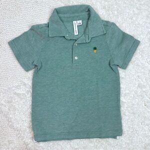 Janie And Jack Pique Polo Toddler Boys Turquoise Short Sleeve Shirt Size 3 EUC